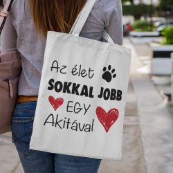 Az élet sokkal jobb egy akitával vászontáska