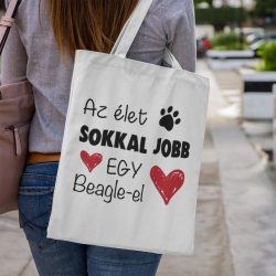 Az élet sokkal jobb egy beagle-el vászontáska