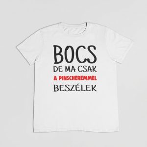 Bocs de ma csak a pinscheremmel beszélek férfi póló