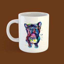 Bulldog watercolor bögre