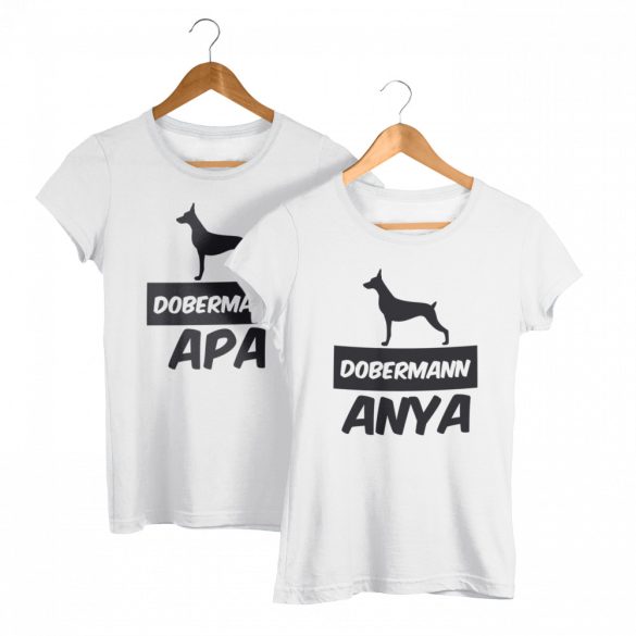 Dobermann páros póló (Dobermann anya & Dobermann apa)