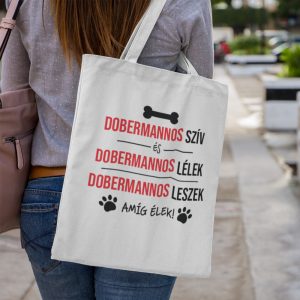 Dobermannos szív és dobermannos lélek vászontáska