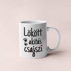 Lökött akitás csajszi bögre