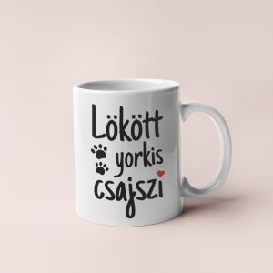 Lökött yorkis csajszi bögre