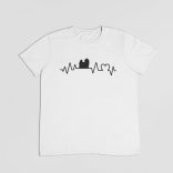Máltai selyemkutya heartbeat férfi póló