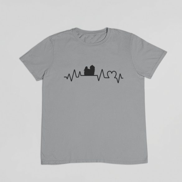 Máltai selyemkutya heartbeat férfi póló