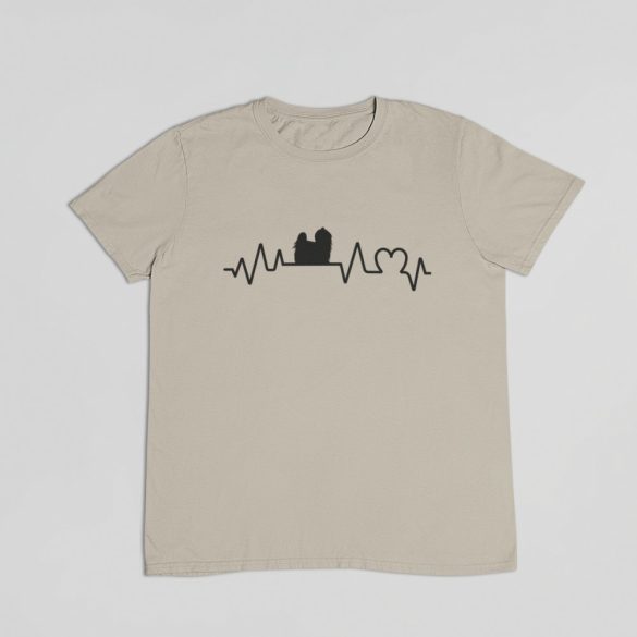 Máltai selyemkutya heartbeat férfi póló