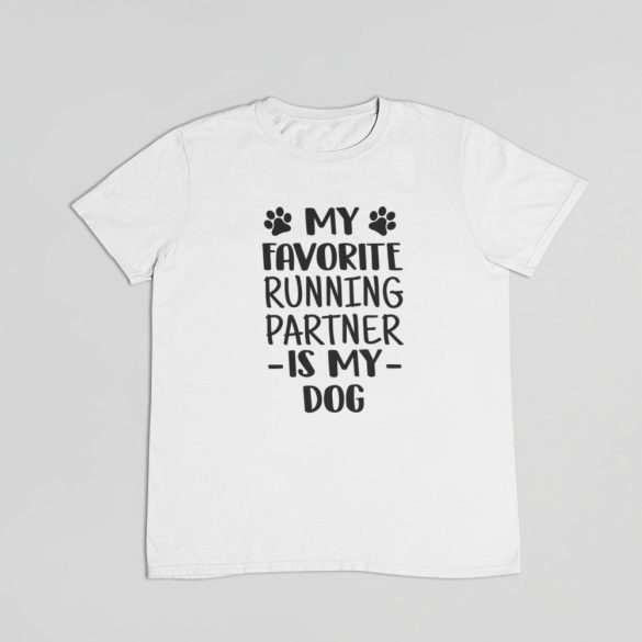 My favorite running partner is my dog férfi póló