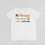 My therapist has paws and wet nose férfi póló