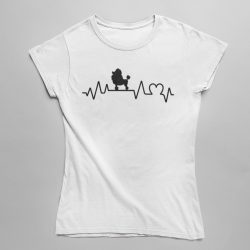 Uszkár/Poodle heartbeat női póló