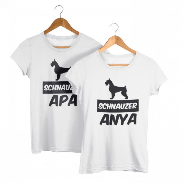 Schnauzer páros póló (Schnauzer anya & Schnauzer apa)